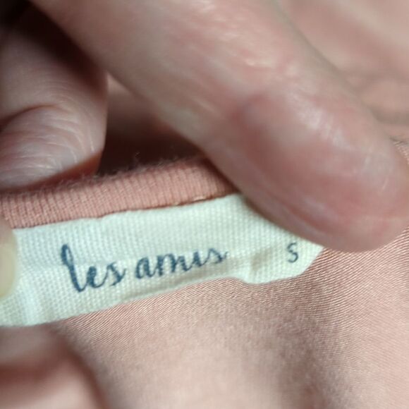 Les Amis Top Woman's Size Small Pink Raglan Sheer Sleeves Boho Print 3/4 Sleeve - Picture 10 of 14